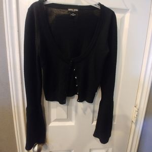 GUESS JEANS BLACK SM BELL SLEEVE SWEATER CARDIGAN